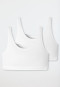 Brassières sans bonnets lot de 2 en coton bio blanc - 95/5