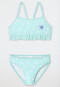 Bikini bustier en tricot recyclé SFP 40+ Coeurs Tortue Volants vert clair - Aqua