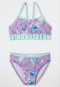 Bikini bustier en tricot recyclé SFP 40+ animaux marins volants baie - Aqua
