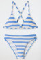 Bikini bustier recyclé SFP 40+ rayures bleu clair - Aqua Teen Girls