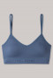 Bustier with cups V-neck matte blue - Seamless Light