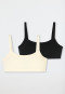 Bustiers 2er-Pack schwarz/ creme - Fresh Vibe