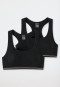 2-pack bustier double rib black - Long Life Cotton