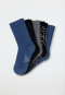 Damensocken 5er-Pack stay fresh uni/gemustert blau/grau - Bluebird
