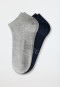 Men's sneaker socks 2-pack organic cotton heather gray/dark blue - 95/5