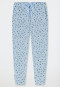 Hose lang Bündchen Blumen Leoparden hellblau - Mix+Relax