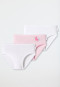 Hüftslips 3er-Pack Feinripp Organic Cotton weiß/rosa mit Pony