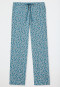 Lounge pants long jersey flowers blue gray - Mix+Relax