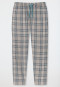 Lounge pants long woven fabric Organic Cotton checks brown gray - Mix+Relax