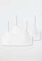 Brassières pour fille en lot de 2 Coton bio blanc - 95/5