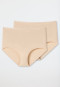 Maxi panty 2-pack organic cotton sand - 95/5