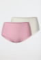 Midi panty 2-pack rosewood/ cream - Modal Essentials