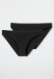 Mini panty 2-pack organic cotton black - 95/5