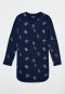 Camicia da notte manica lunga interlock dream motifs blu notte - Nightwear
