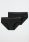 2-pack of black, double rib panties - Long Life Cotton