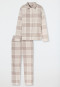 Pigiama lungo in tessuto tramato motivo a quadretti beige - Select Premium Warming
