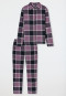Pyjamas long flannel beige midnight blue - Selected Premium Warming