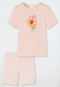 Schlafanzug kurz Blume Ringel rosé - Natural Love