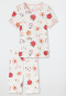 Pyjamas short fine rib ladybug flowers off-white - Natural Love