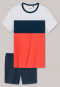 Schlafanzug kurz Jersey Rundhals Colour Blocking mehrfarbig - Surfer Style