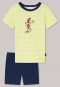 Pajamas short organic cotton stripes monkey soccer ball yellow/dark blue - Boys World