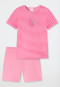 Pyjama court Coton bio Rayures Cheval rose - Nightwear