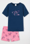 Pyjama court coton bio cochons bleu - Girls World
