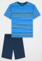 Pyjama court en coton bio rayures aquarium - Nightwear