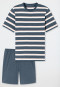 Pajamas short stripes denim blue - Casual Nightwear