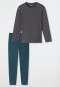 Schlafanzug lang anthrazit - Casual Essentials