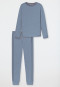 Pigiama lungo in cotone biologico blu denim - Casual Nightwear