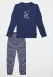 Pyjamas long cuffs animal print denim blue - Teens Nightwear