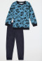 Pigiama con polsini lunghi veicoli da cantiere celeste - Boys World