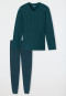 Pigiama con polsini lunghi in petrolio - Casual Essentials