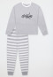 Pyjamas long pyjamas striped cuffs gray-mottled - Teens Nightwear
