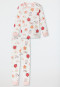 Pyjama long côtelé fleurs coccinelle blanc cassé - Natural Love