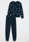 Pigiama lungo interlock con polsini da sogno blu notte - Nightwear