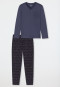 Pyjamas long Interlock coal patterned - Fine Interlock