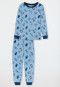 Schlafanzug lang Interlock Organic Cotton Bündchen Teddys hellblau - Natural Love