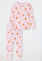 Pyjama long interlock coton bio bords-côtes nounours rose - Natural Love