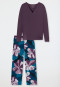Pajamas long interlock plum printed - Modern Nightwear