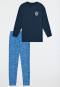 Pigiama con maglietta e leggings leopardati blu - Nightwear