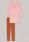 Long pajamas organic cotton leggings polka dots lettering pink - Natural Love