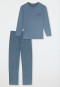 Pyjama long Coton bio rayures graphite - Comfort Nightwear