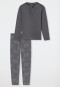 Schlafanzug lang Paisley anthrazit - Fine Interlock