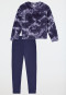 Pyjama long peluche tee-shirt leggings bleu nuit - Nightwear