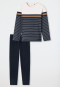 Pajamas long stripes midnight blue - Casual Nightwear