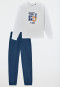 Schlafanzug lang Sweatware Bündchen off-white - Nightwear