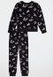 Pigiama lungo in velluto graffiti nero - Nightwear