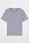 Maglietta a maniche corte con scollatura a V a righe blu notte - Mix+ Relax